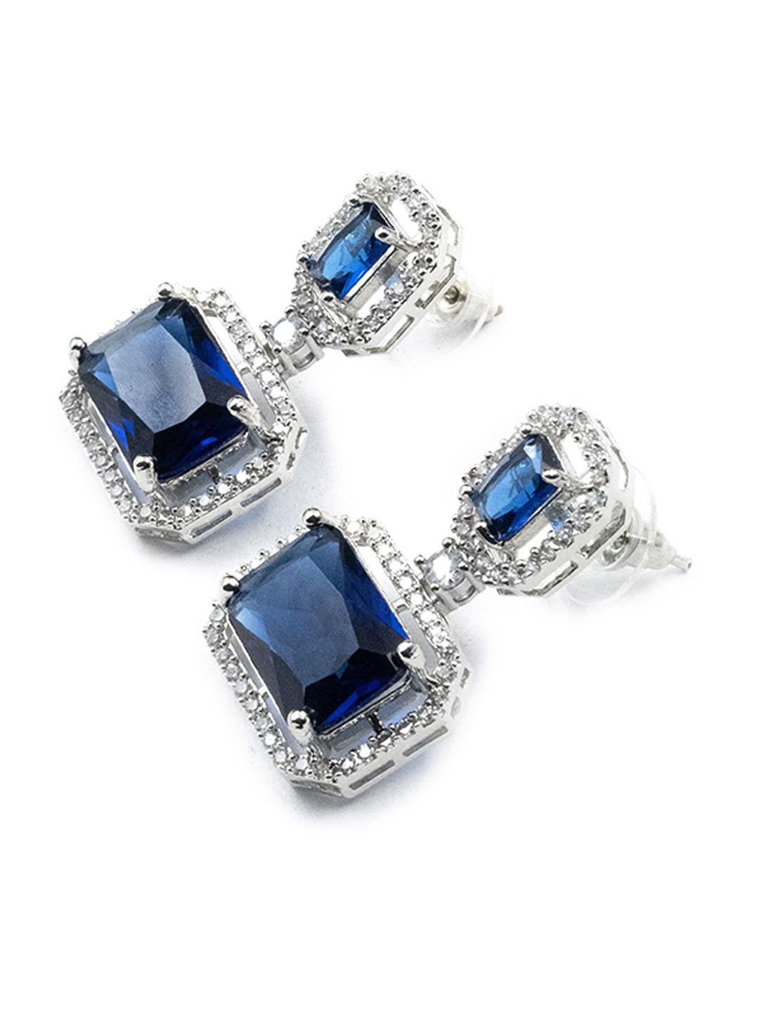 Silver Plated Geometric Drop Earrings