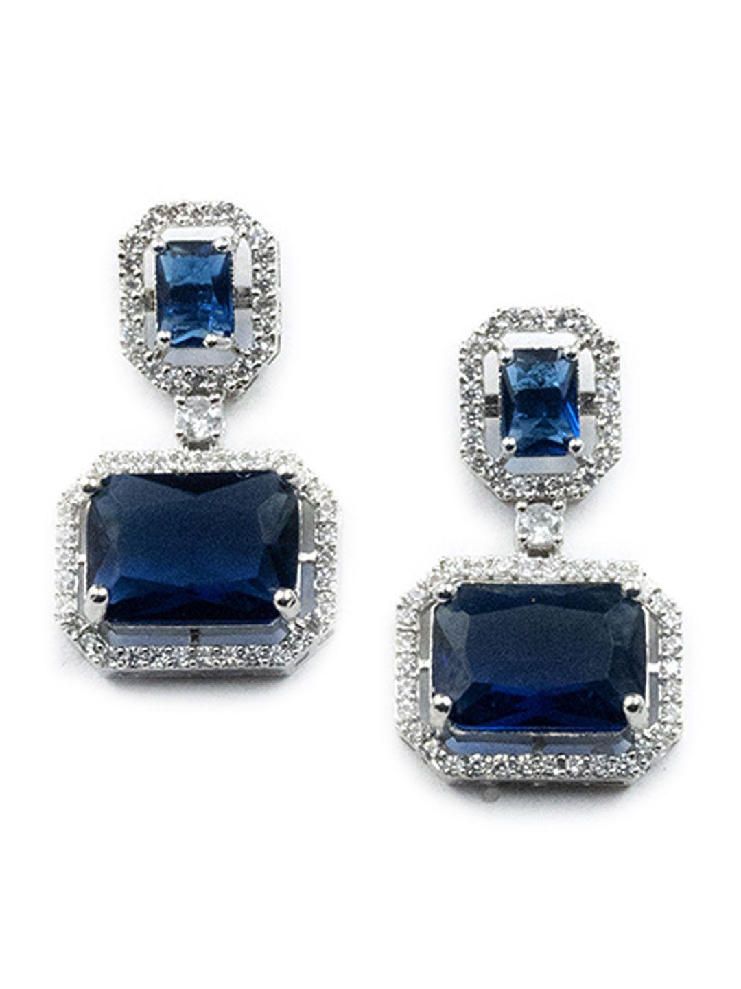 Silver Plated Geometric Drop Earrings