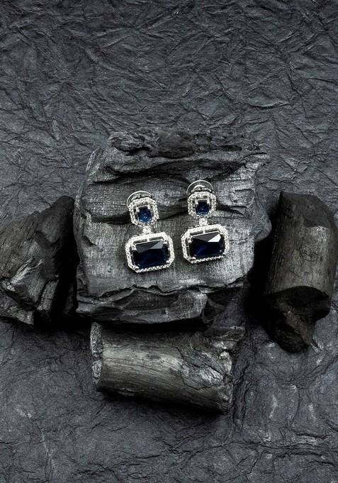 Silver Plated Geometric Drop Earrings