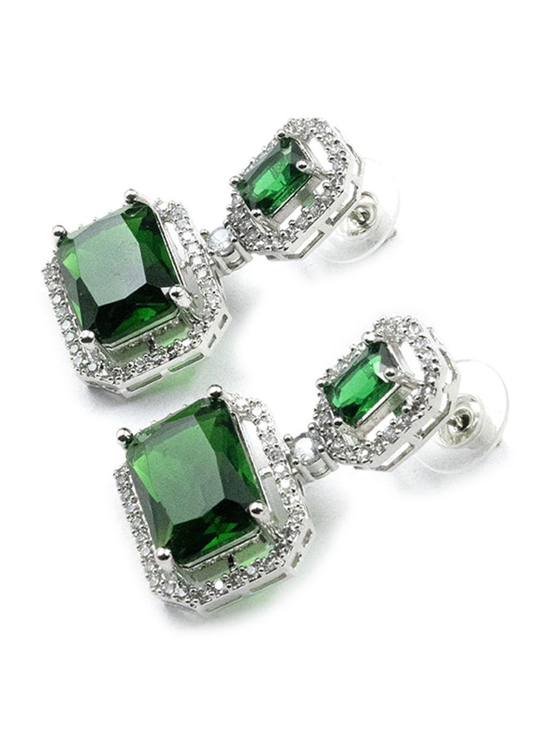 Silver Plated Geometric Drop Earrings