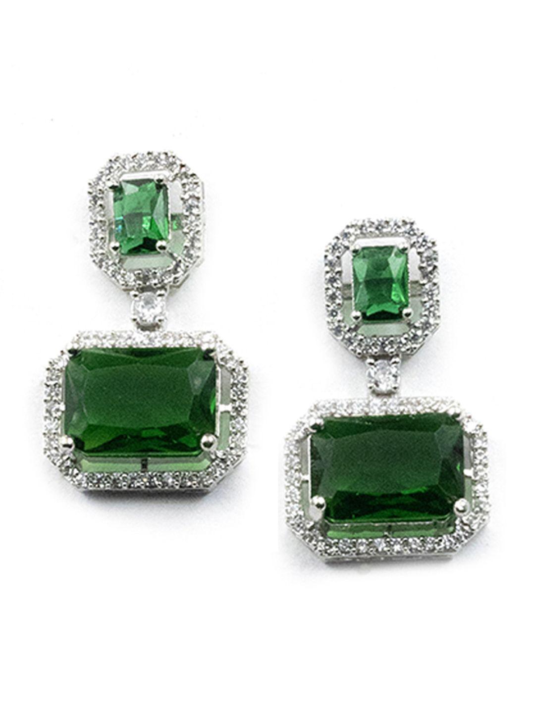 Silver Plated Geometric Drop Earrings