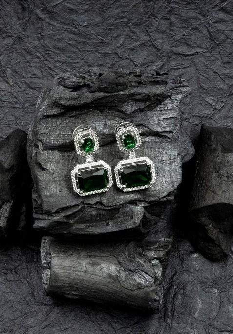 Silver Plated Geometric Drop Earrings