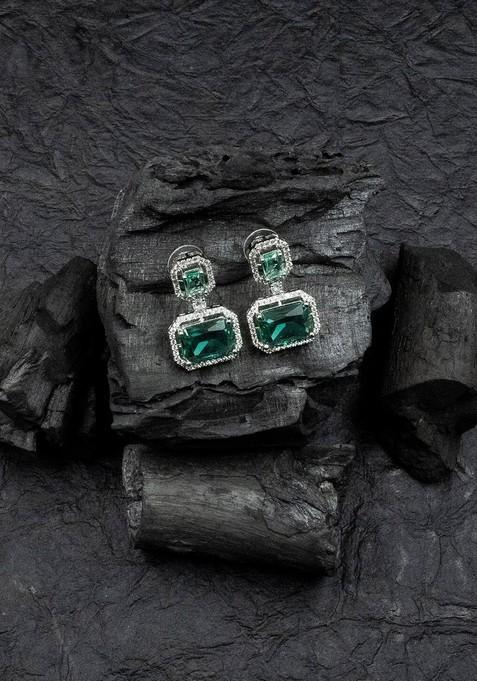 Silver Plated Geometric Drop Earrings