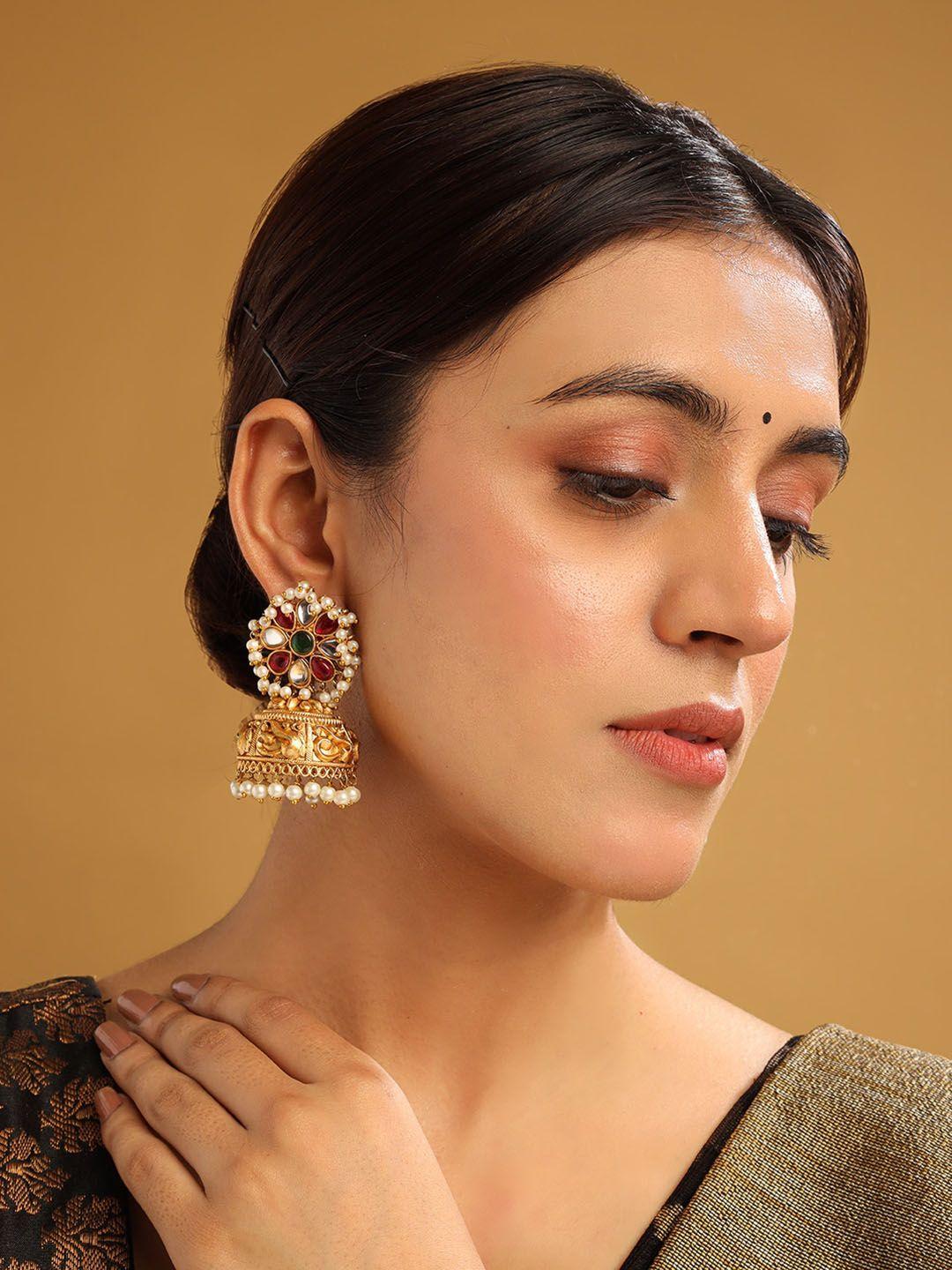 Gold Plated Dome Shaped Jhumkas