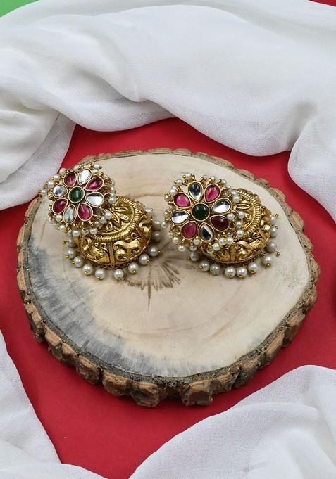 Gold Plated Dome Shaped Jhumkas