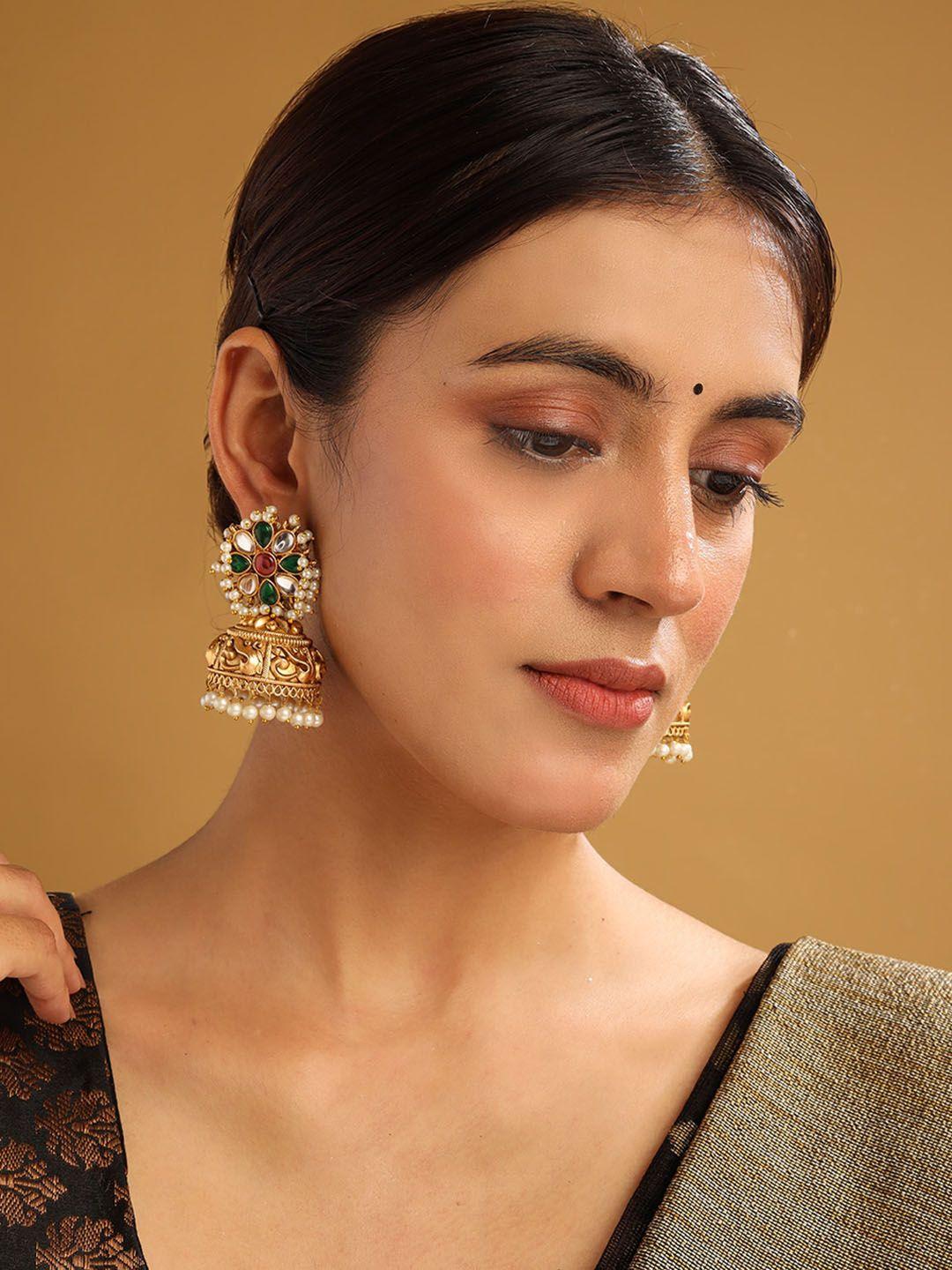 Gold Plated Dome Shaped Jhumkas
