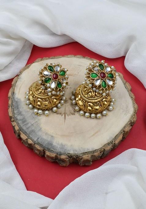 Gold Plated Dome Shaped Jhumkas