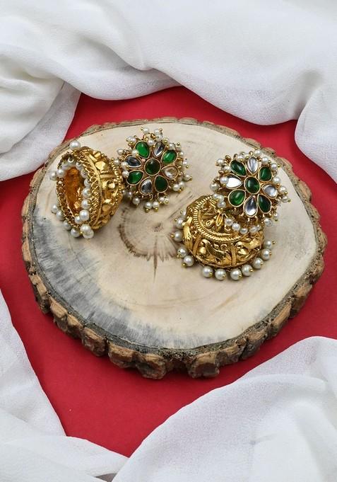 Gold Plated Dome Shaped Jhumkas