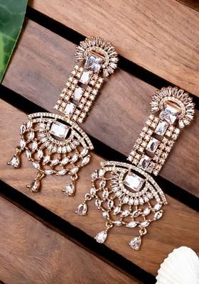 Rose Gold Plated Contemporary Drop Earrings