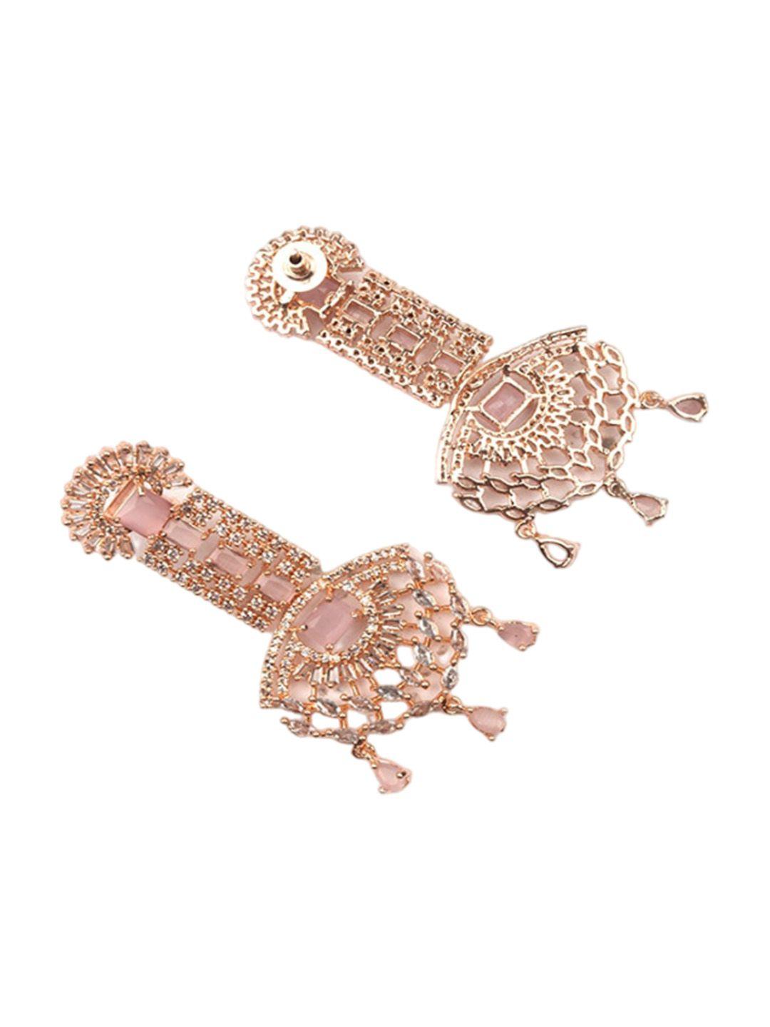Rose Gold Plated Contemporary Drop Earrings