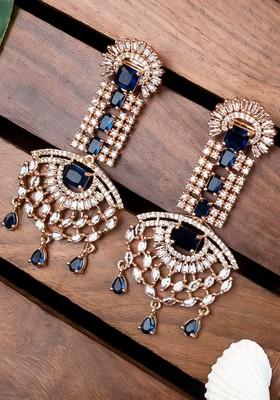 Rose Gold Plated Contemporary Drop Earrings