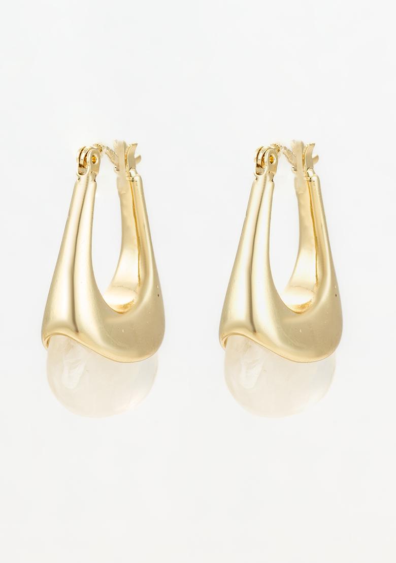 White Gold Plated Pearl Drop Earrings