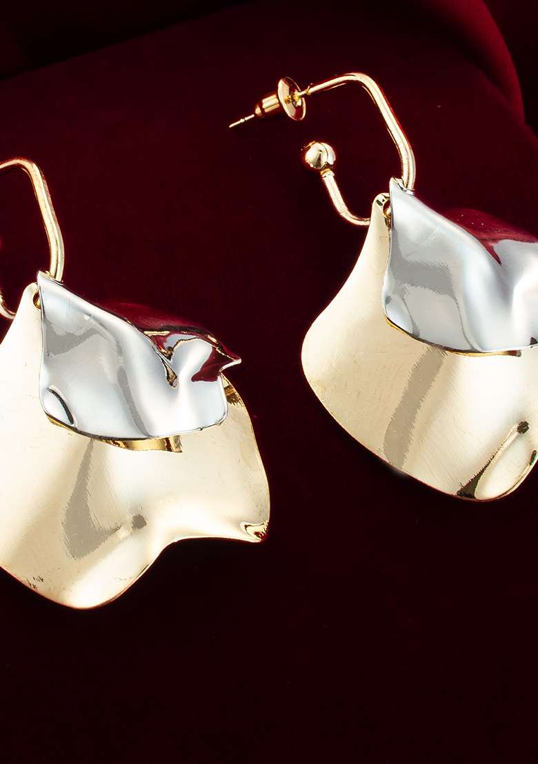 White Gold Plated Pearl Drop Earrings - Indya