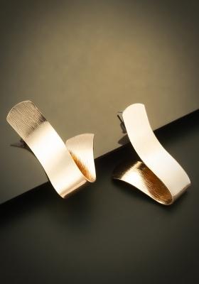 Gold Alloy Pearl Stud Earrings