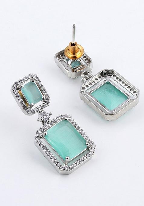 Gold Plated Ad Stone Drop Earring