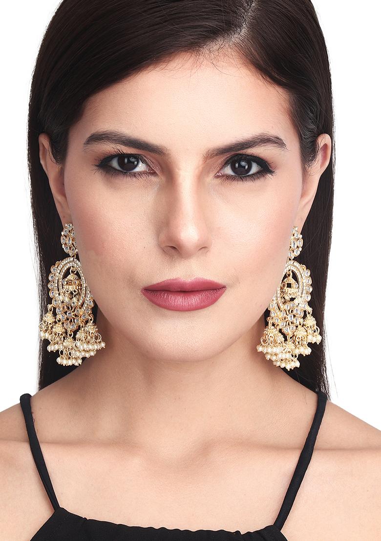 Gold Plated Kundan Chandbali