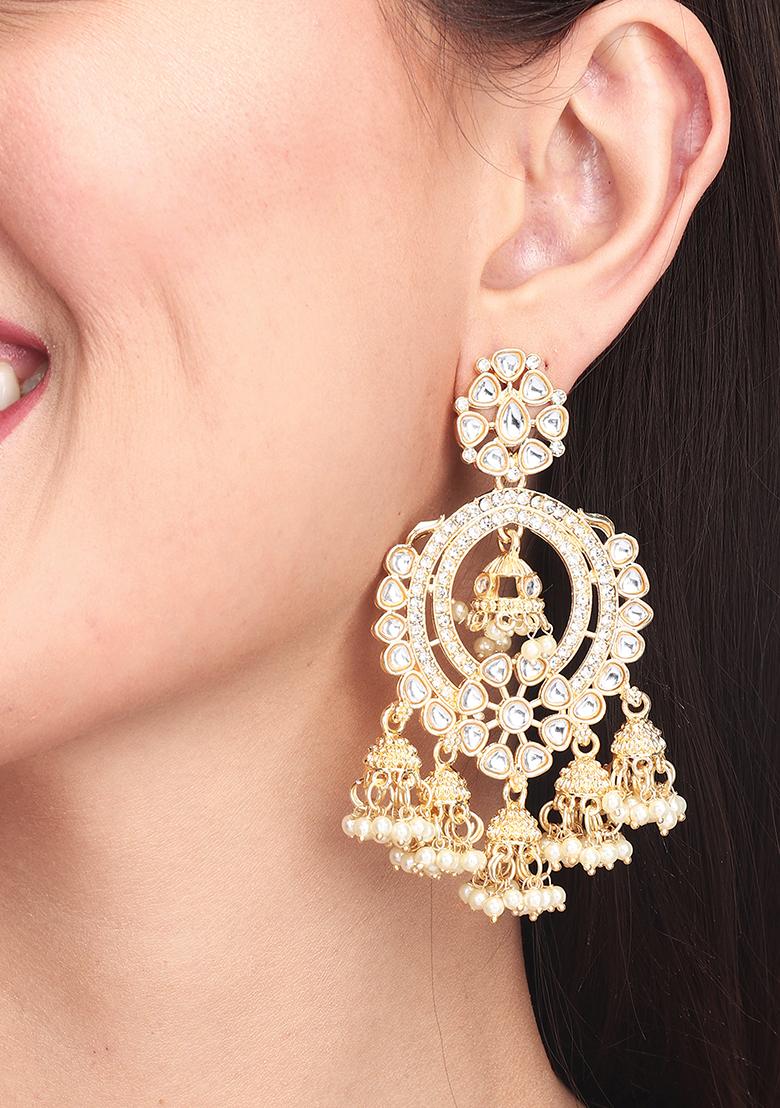 Gold Plated Kundan Chandbali