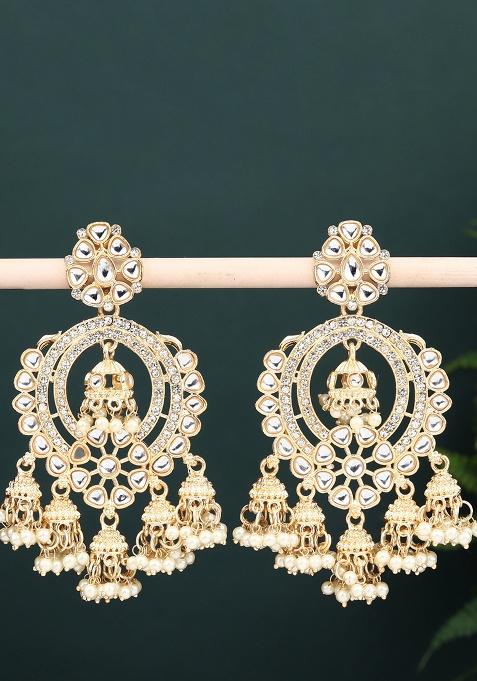 Gold Plated Kundan Chandbali