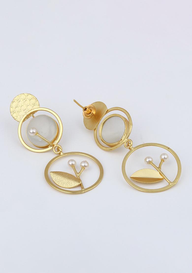 Contemporary Geometric Drop Earring Red  