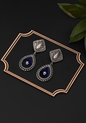 Hand Painted Drop Earrings Blue