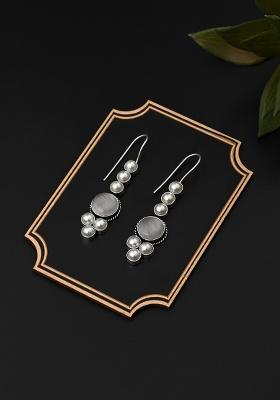 Pearl Stone Drop Earring Pink  