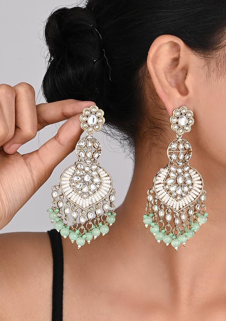 Gold Plated Meenakari Chandbali Mint