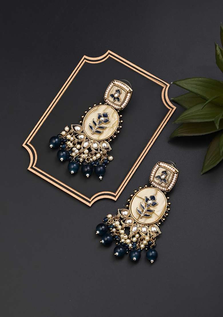 Contempoary Mop Chandbali Gold   - Indya