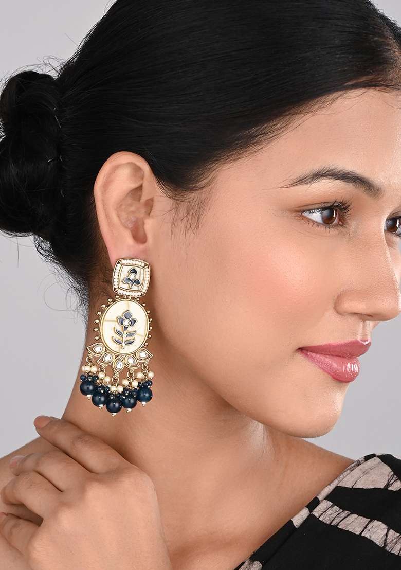 Contempoary Mop Chandbali Gold   - Indya