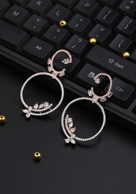 Rhodium Plated Teardrop Earrings   1