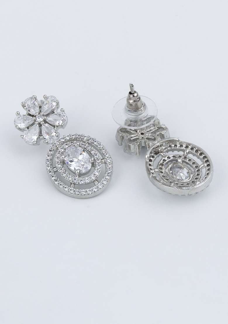 Rose Gold Plated Oval Studs   1 - Indya