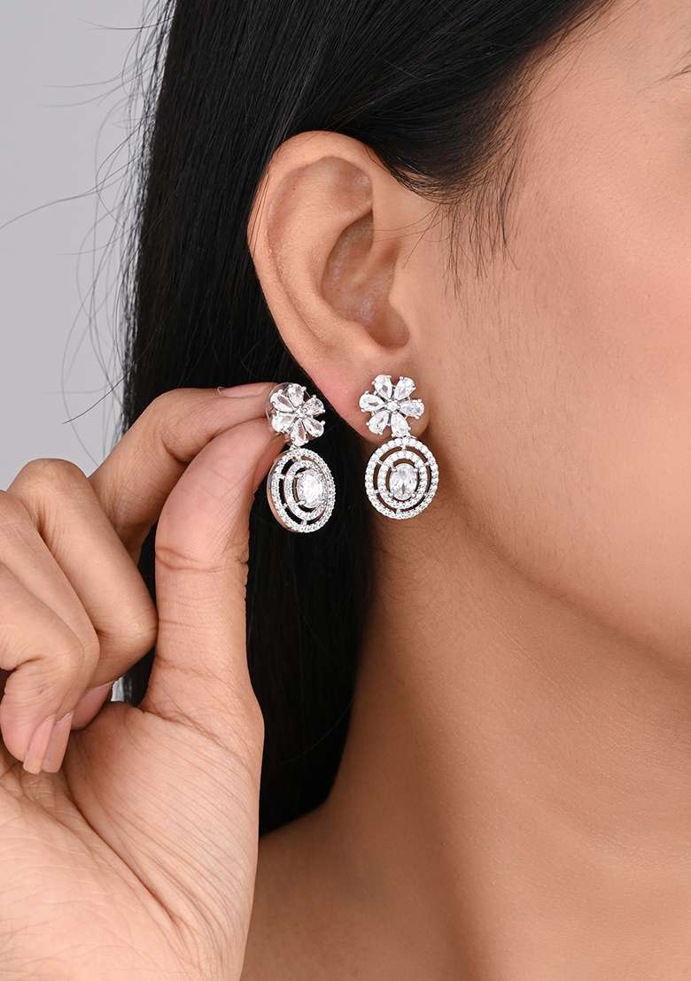 Rose Gold Plated Oval Studs   1 - Indya