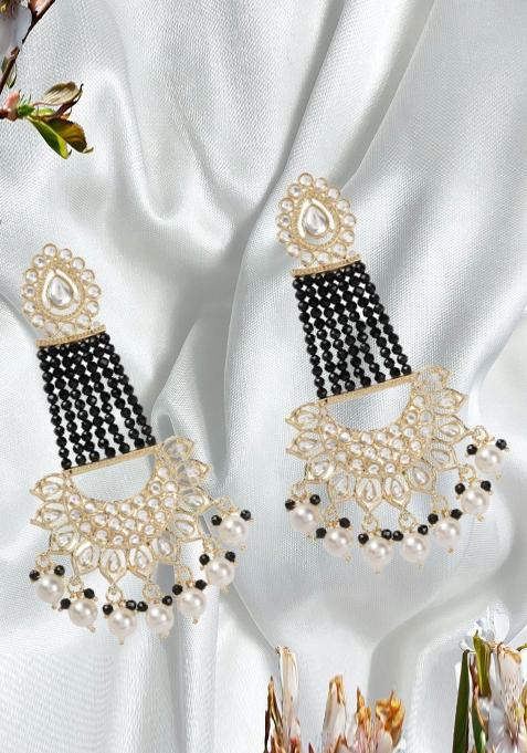 Kundan Long Chandbali Earrings
