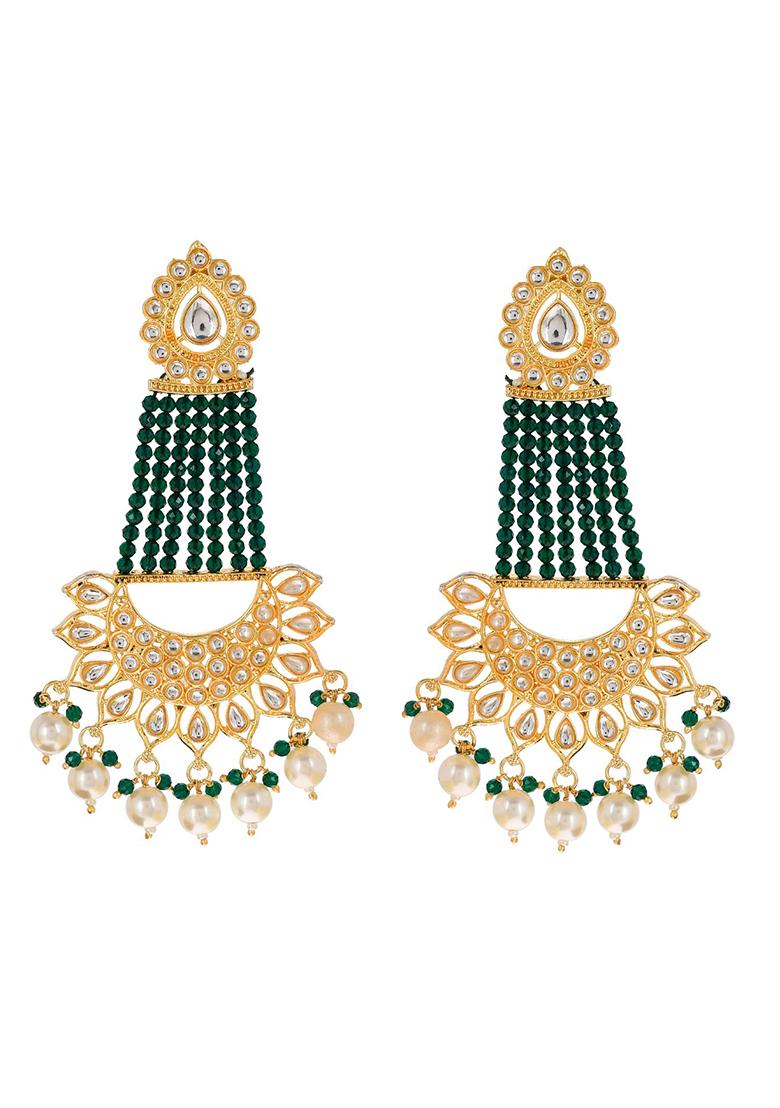 Kundan Long Chandbali Earrings