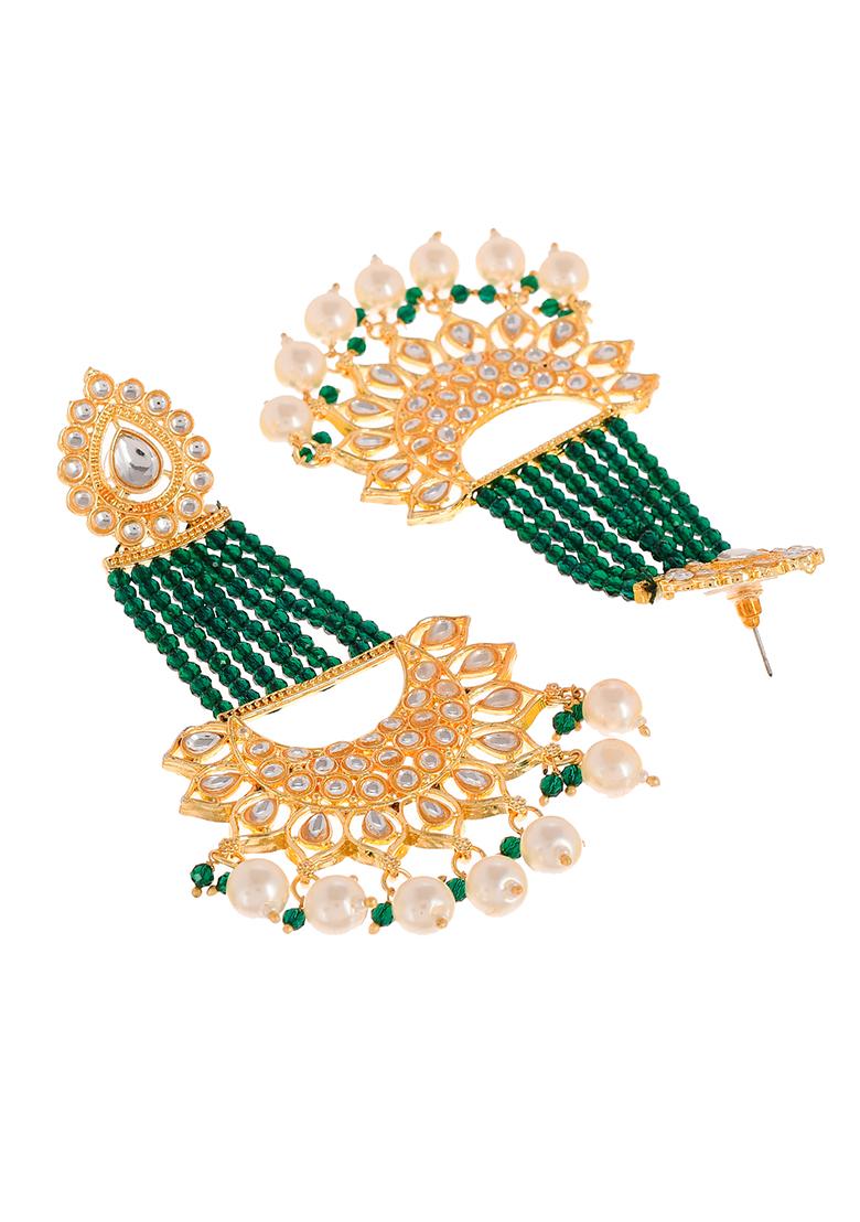 Kundan Long Chandbali Earrings