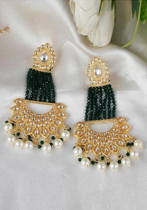 Kundan Long Chandbali Earrings
