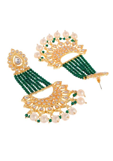 Kundan Long Chandbali Earrings