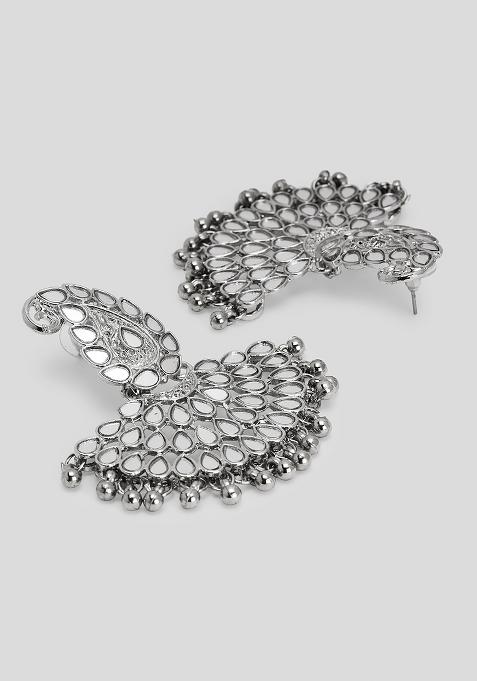 Handcrafted Mirror Chandbali Earrings