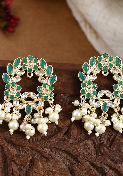 Green Enamel Stud Earrings