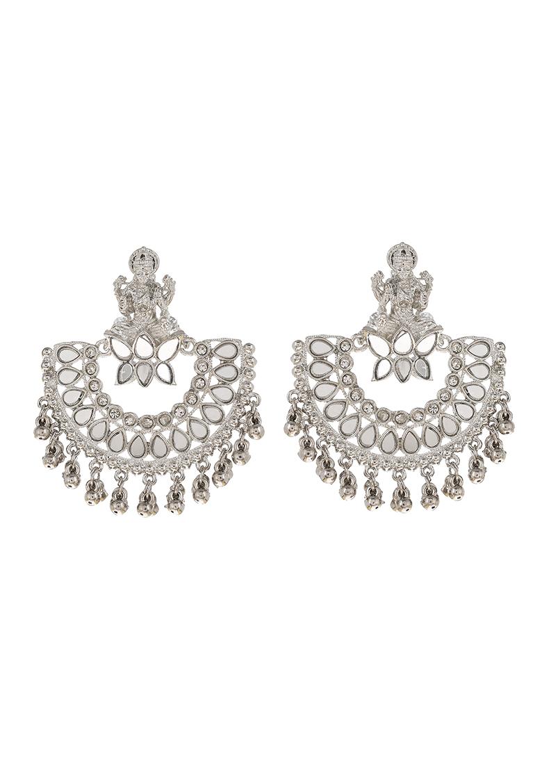 Mirror Lakshmi Chandbali Earrings - Indya