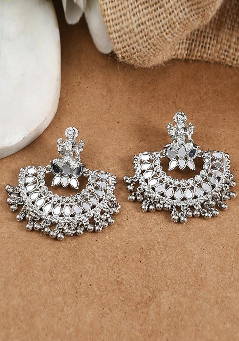 Mirror Lakshmi Chandbali Earrings