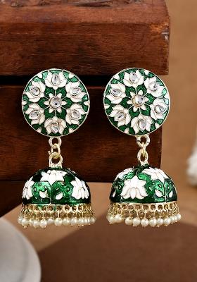 Meenakari Small Jhumkas Earrings