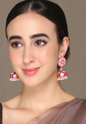 Meenakari Small Jhumkas Earrings
