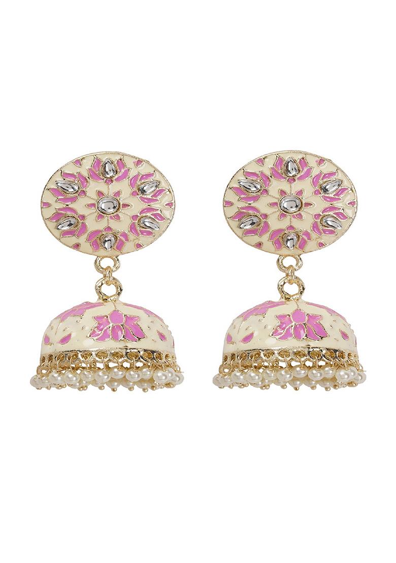 Meenakari Small Jhumkas Earrings