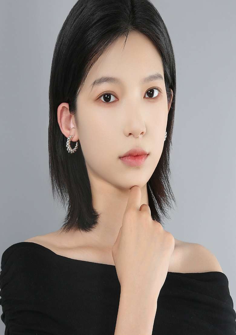 18K Silver Plated Waterproof Anti Tarnish Spiral Half Hoop Earrings - Indya