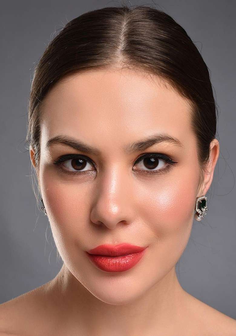 Rhodium Plated Pearls Square Studs - Indya