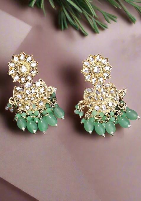 Multi Color Gold Plated Brass Earrings