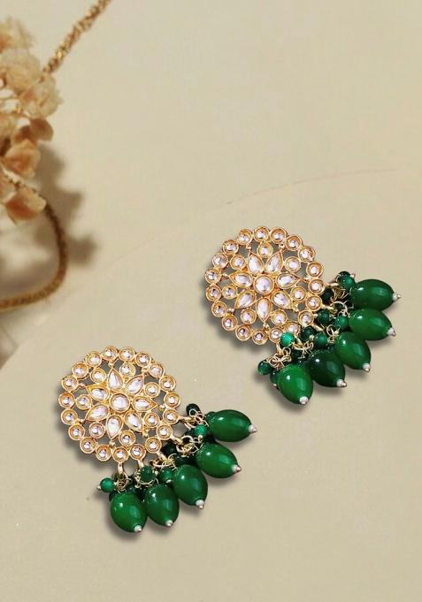 Multi Color Gold Plated Brass Earrings