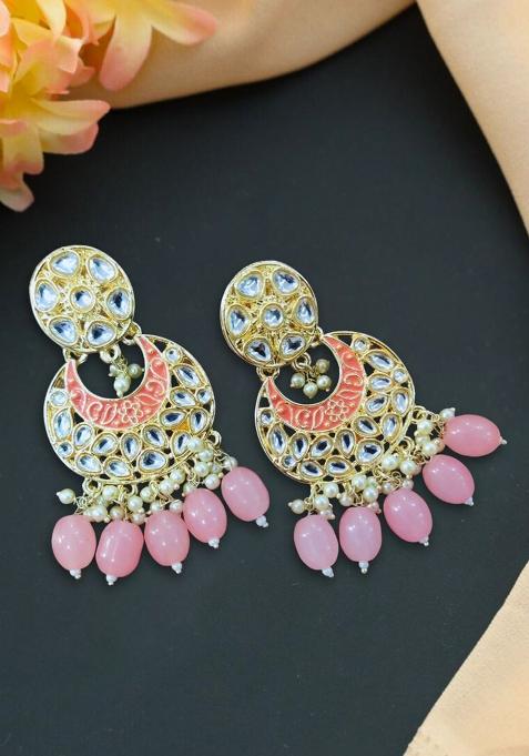 Multi Color Gold Plated Brass Earrings