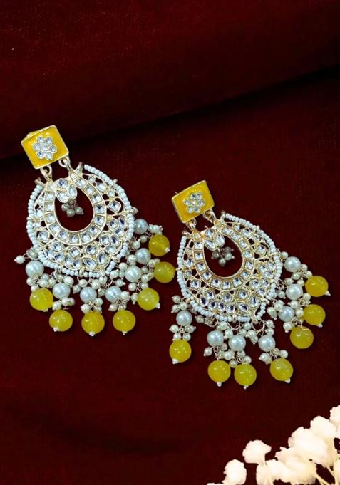 Multi Color Gold Plated Brass Earrings