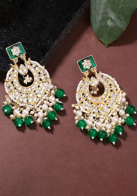 Multi Color Gold Plated Brass Earrings